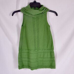 JK Girls Sweater Dress Green Cable Knit Size Small